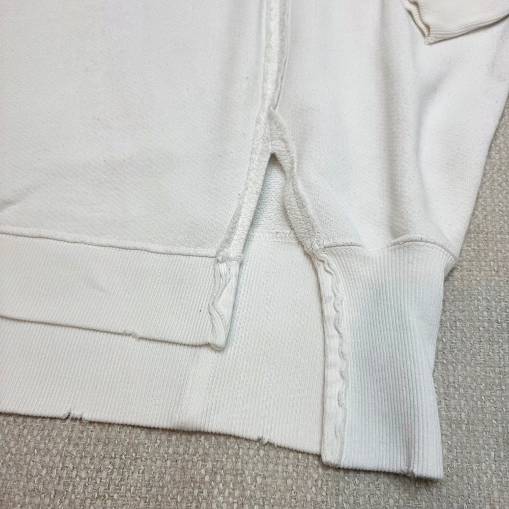 We The Free Free People White Oversized Batwing Sweatshirt Exposed Seams Small - Picture 3 of 10